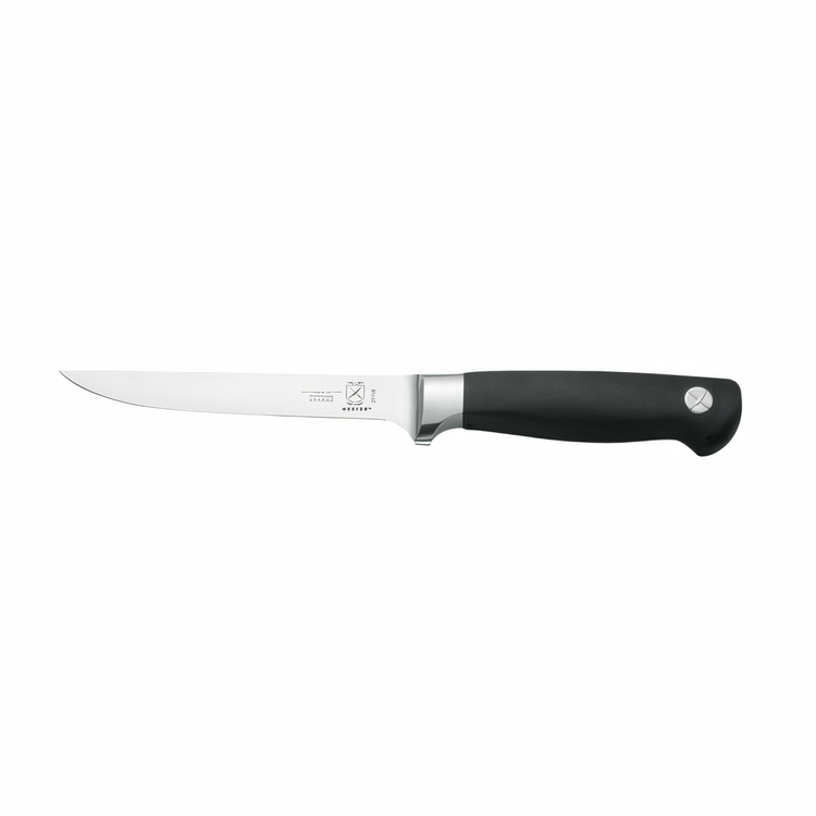 Product image #1 for Mercer Culinary Genesis 6-Inch Stiff Boning Knife, Precision-Forged High-Carbon German Steel, Black Santoprene Handle