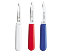 Mundial Gourmet 3-1/4 Inch Chef's Style Paring Knife Set, 3-Pack, Red/White/Blue Handles