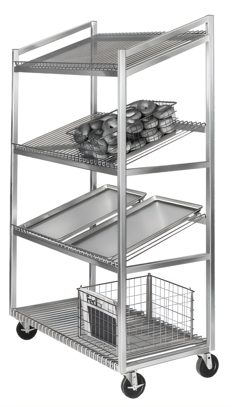 Product image #2 for Channel Manufacturing SORT-4 Slanted Aluminum Display Rack with 4 Removable Wire Shelves