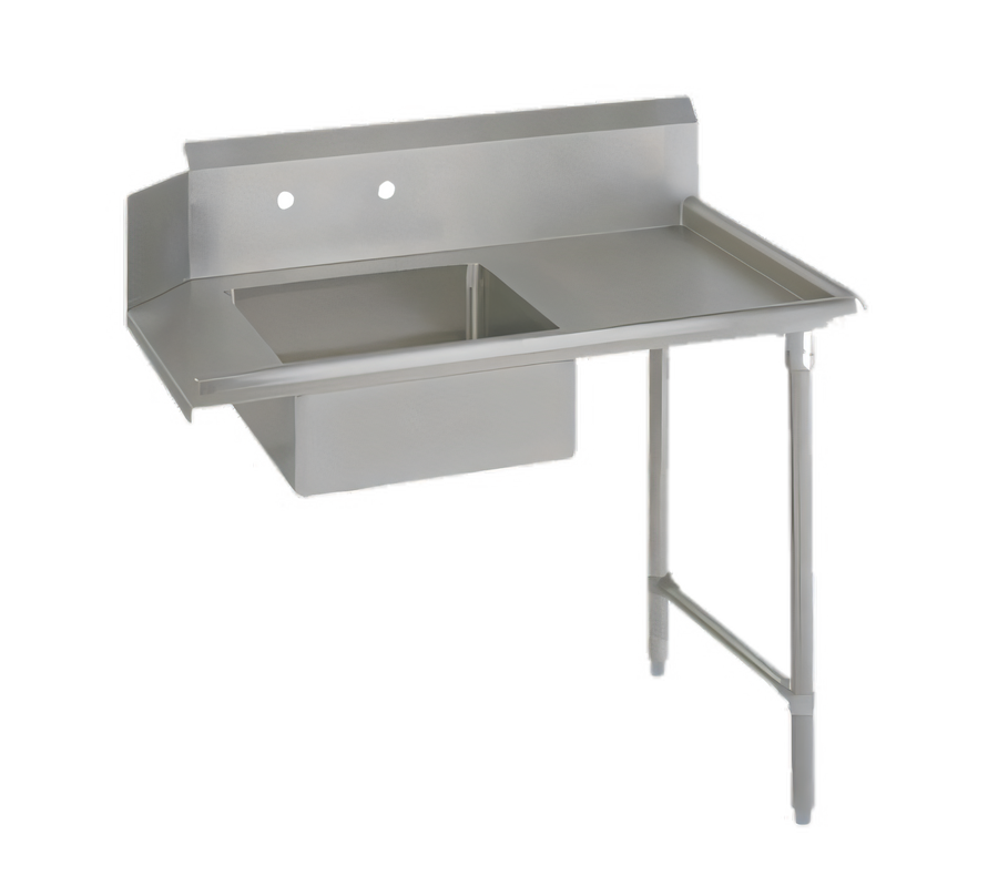 Product image #1 for John Boos Soiled Straight Dish Table with 20 x 20 x 8 Inch Pre-Rinse Sink, Right-to-Left Operation