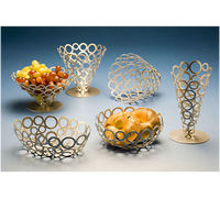 American Metalcraft Go-Go Oval Ring Design Metal Serving Basket