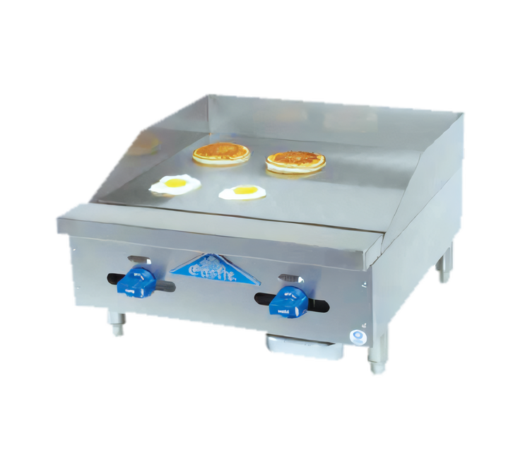Product image #1 for Comstock-Castle Castle Series 12-Inch Countertop Gas Griddle with 24-Inch Polished Steel Plate
