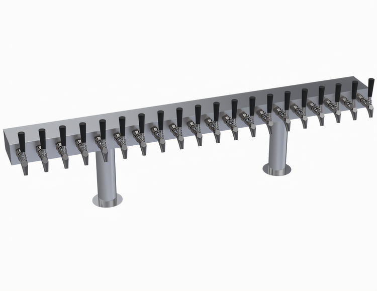 Product image #1 for Krowne Double T-Head Glycol-Cooled 20-Faucet Beer Tower, 60-Inch Stainless Steel