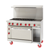 Thumbnail image #1 for American Range 48-Inch Green Flame Stainless Steel Gas Range with Left 12-Inch Griddle, 6 Open Burners, and 2 Space Saver Ovens