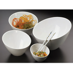Thumbnail image #1 for American Metalcraft Endurance MELSL92 64 oz. Slanted Round White Melamine Serving Bowl Case of 12