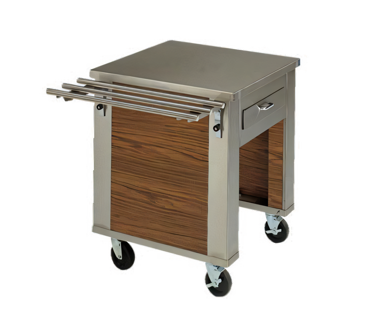 Product image #1 for DineXpress Mitered Corner Mobile Serving Counter, Stainless Steel, 36-Inch Height