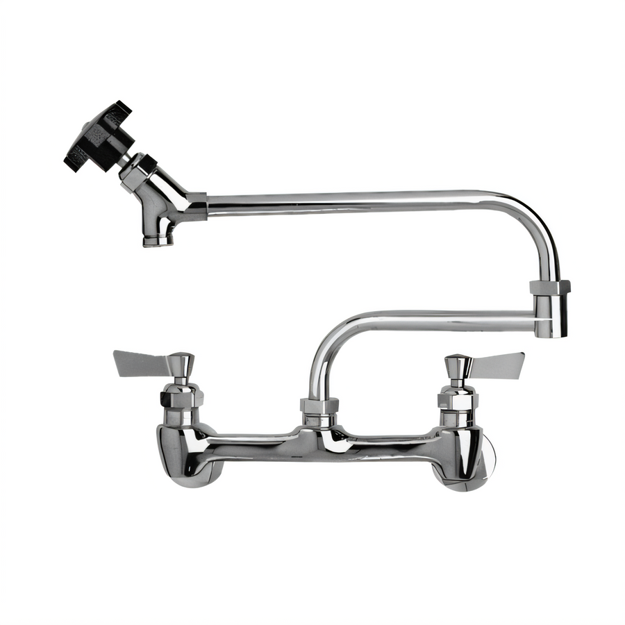 Product image #1 for Fisher Adjustable Wall-Mount Pot Filler Faucet with Double-Jointed Swing Spout