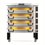 Thumbnail image #1 for PizzaMaster PM 1134ED 4-Deck Electric Pizza Deck Oven with Ceramic Clay Stones, Digital Controls, Stand and Hood