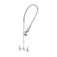 T&S Brass EasyInstall Workboard Deck Mount Pre-Rinse Mixing Faucet with Spring-Action Gooseneck, 8-Inch Centers