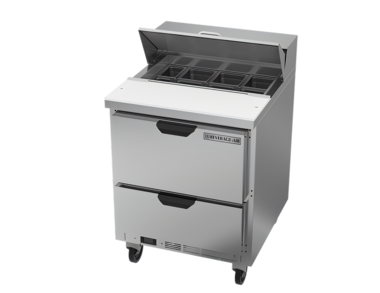 Product image #1 for Beverage-Air SPED27HC 27-Inch One-Section Sandwich Top Refrigerated Prep Table with 2 Drawers