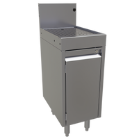 Glastender 12-Inch Wide x 19-Inch Deep Underbar Stainless Steel Drainboard Cabinet Base with Hinged Door