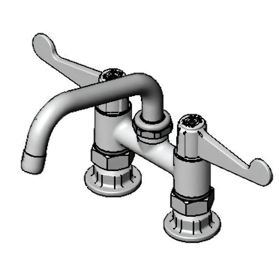 Product image #1 for Equip Low-Lead 4-Inch Center Deck-Mount Base Faucet with 6-Inch Swivel Swing Nozzle and Wrist Handles