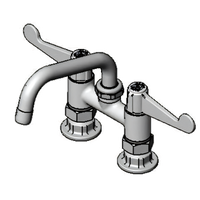 Equip Low-Lead 4-Inch Center Deck-Mount Base Faucet with 6-Inch Swivel Swing Nozzle and Wrist Handles