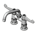 Thumbnail image #1 for Equip Low-Lead 4-Inch Center Deck-Mount Base Faucet with 6-Inch Swivel Swing Nozzle and Wrist Handles