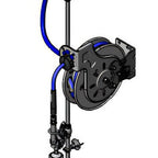 Thumbnail image #1 for T&S Brass B-7132-U1MXS1E Retractable Open Stainless Steel Hose Reel System, 3/8-Inch x 35-Foot, with Faucet and Spray Valve