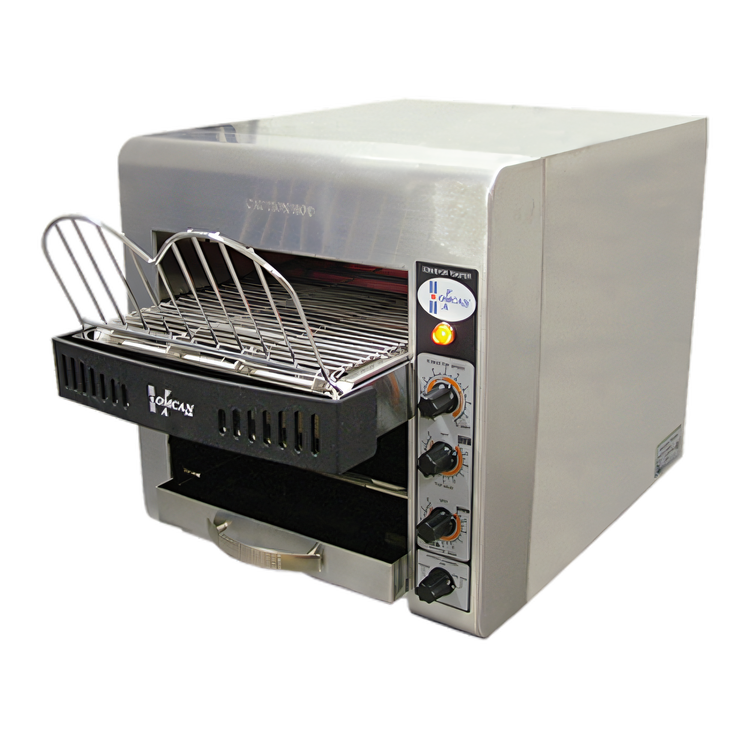 Product image #1 for Omcan Stainless Steel Horizontal Conveyor Toaster, 1.5-Inch Opening, 300 Slices/Hour, 120V