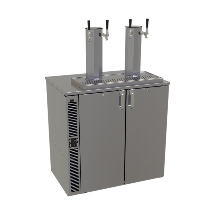 Product image #1 for Glastender Two-Zone Side-Serviced Bar Profile Draft Wine Dispensing Cooler, 36 Inch Wide, 12 Inch Door Opening