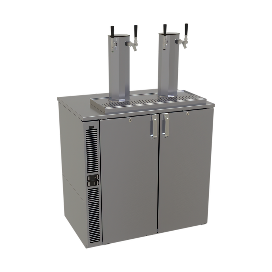 Product image #1 for Glastender Two-Zone Side-Serviced Bar Profile Draft Wine Dispensing Cooler, 36 Inch Wide, 12 Inch Door Opening
