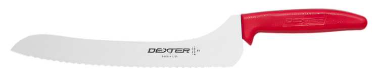 Product image #2 for Sani-Safe 9-Inch Scalloped Offset Sandwich Knife with Red Handle