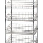 Thumbnail image #1 for Quantum WRC74-BSK1824C-5 Post Basket Cart, 5 Baskets, 24 x 18 x 80 Inches, Chrome Plated, 1200 lb Capacity