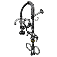 T&S Brass Mini Pre-Rinse Unit, Single-Hole Deck Mount, 8-Inch Swing Nozzle, Low-Flow Spray Valve