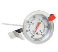 Stainless Steel Clip-On Deep Fry/Candy Dial Thermometer, 12-1/2 Inch Long
