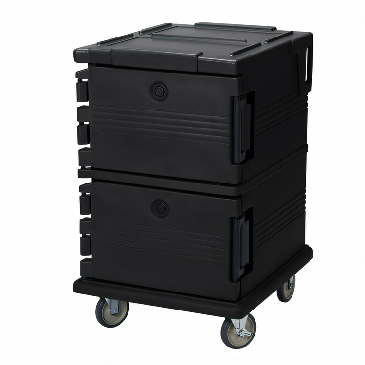 Product image #2 for Cambro Ultra Camcart® Double-Compartment Front-Loading Insulated Food Pan Carrier, Full-Size GN 1/1, Black, 90 Qt.