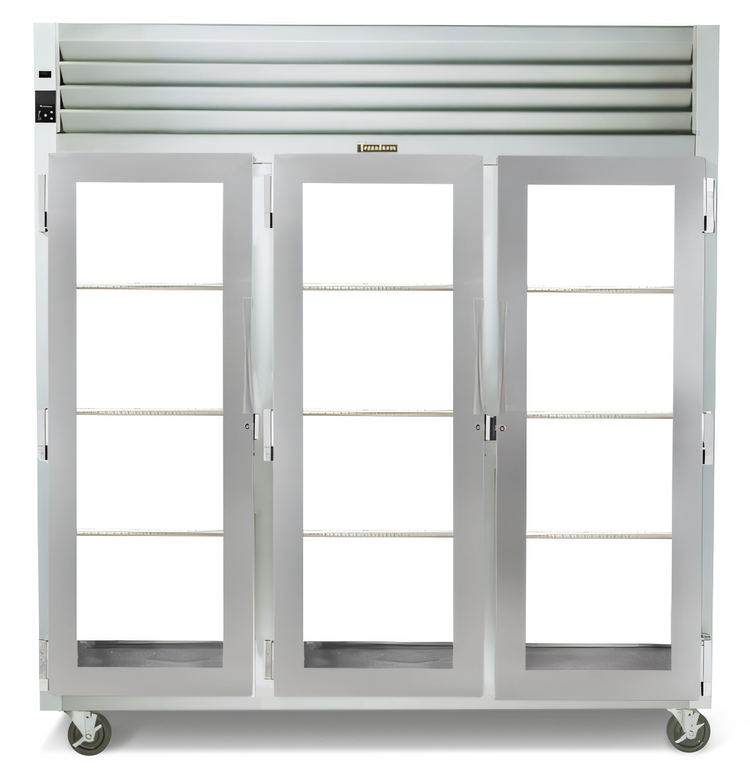 Product image #1 for Traulsen Spec-Line RHF332WP-HHG Three-Section Pass-Thru Heated Holding Cabinet with Half-Height Glass Doors