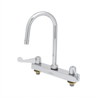 Equip 8-Inch Deck Mount Workboard Faucet with 5-1/2-Inch Swivel Gooseneck Spout