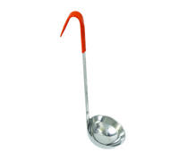 Crestware 8 oz. 15-Inch One-Piece Ladle with Orange Silicone Handle