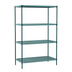 Thumbnail image #1 for Metro Super Erecta Pro Stationary 4-Shelf Shelving Starter Unit with Removable Polymer Shelf Mats, Green, 21 x 72 x 63 Inches
