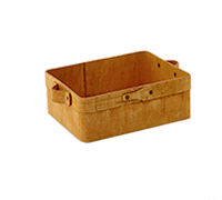 American Metalcraft Rectangular Poplar Wood Serving Basket with Handles