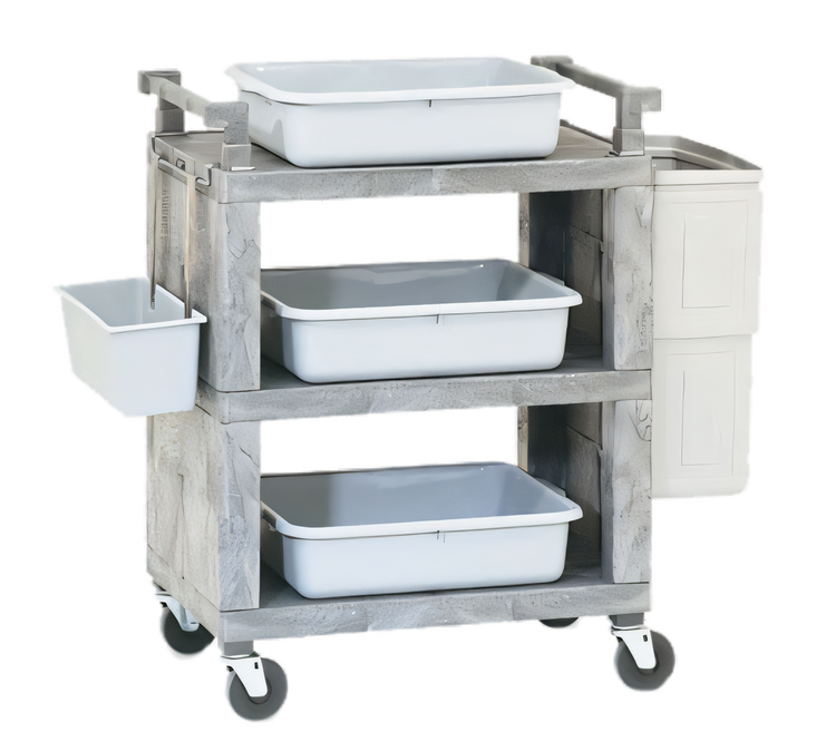 Product image #1 for Vollrath Closed-End Structural Foam Plastic Utility Cart, 3-Shelf, 200 lb Capacity