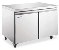 36-Inch Two-Section Undercounter Reach-In Refrigerator with Solid Doors, 8.7 Cu. Ft.