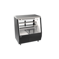 Omcan 50-Inch Refrigerated Double Duty Deli Display Case, Square Black Glass, Floor Model