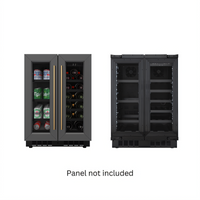 KoolMore 24-Inch Dual Zone Panel-Ready French Door Under-Counter Wine Cooler
