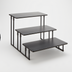 Thumbnail image #1 for American Metalcraft 3-Tier Rectangular Black Fixed Buffet Display Stand