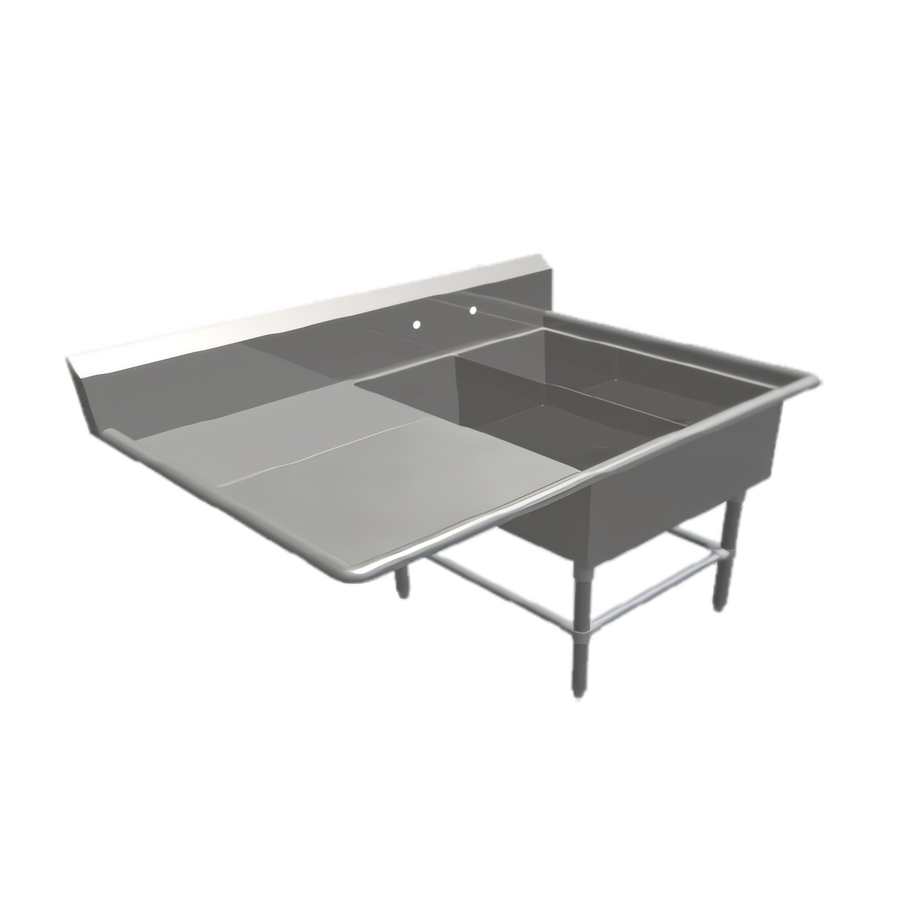 Product image #1 for John Boos Pro-Bowl 2-Compartment Platter Sink with Left Drainboard, 56-3/16 x 36-1/2 x 43 Inches