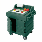 Thumbnail image #1 for Cambro CamKiosk® KWS40519 Mobile Polyethylene Utility Work Station with Enclosed Storage, Solid Top, 6-Inch Casters, Kentucky Green