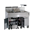 Thumbnail image #1 for Imperial (Middleby) IFSCB250C Gas Floor Model 2-Fryer, 50 lb. Each, Built-In Filter, Computer Controls, Drain Station