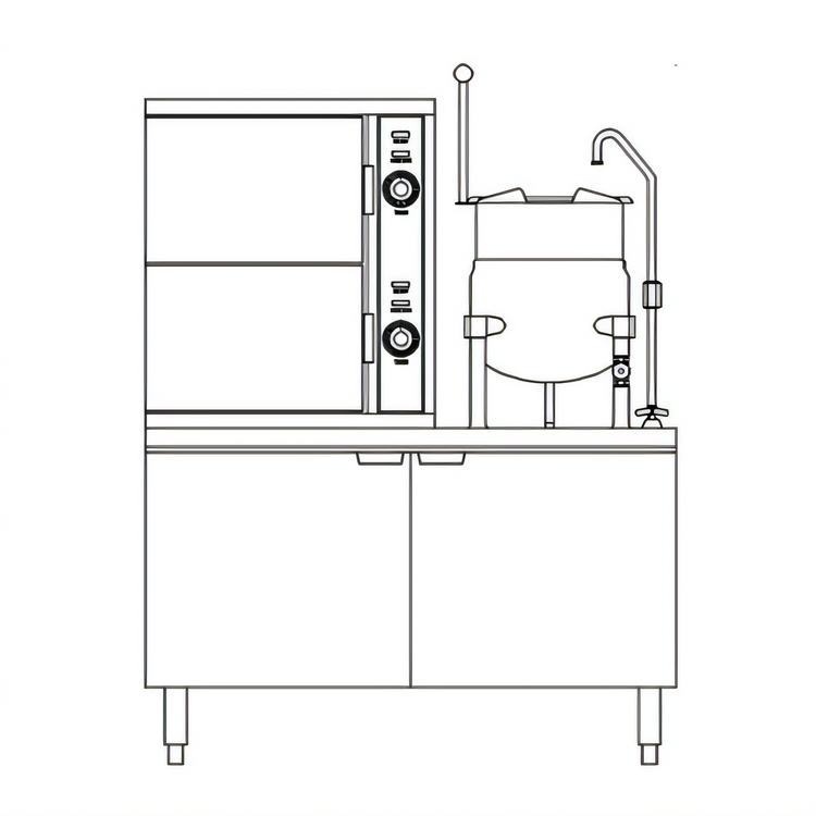 Product image #1 for Crown SCX-10-10 Two Compartment Full-Size Convection Steamer with 10 Gallon Kettle