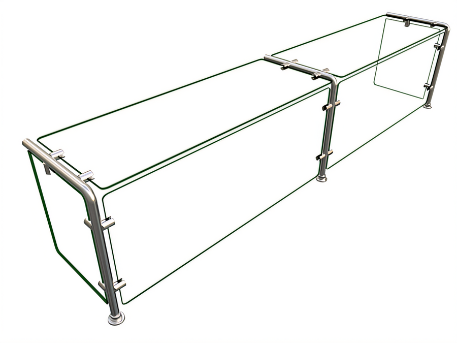 Product image #1 for Hatco Flav-R-Shield Full-Service Pass-Over Sneeze Guard, 72-Inch W x 12-Inch D x 17.25-Inch H