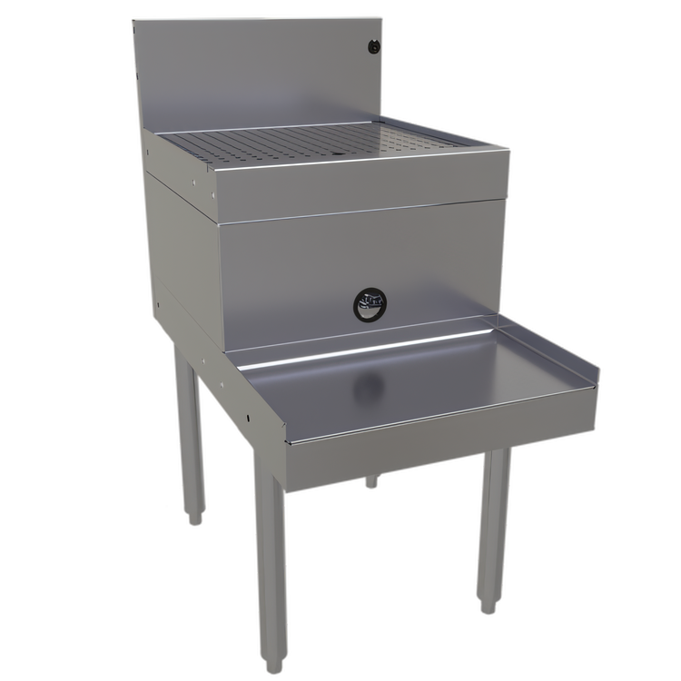 Product image #1 for Glastender Underbar Blender Station with Drainboard Top and Recessed Blender Shelf, 18 Inch x 29 Inch, Stainless Steel