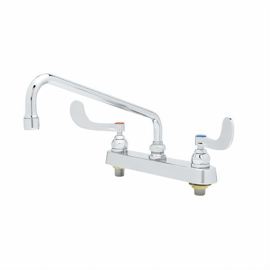 Product image #1 for T&S Brass 8-Inch Centers Deck-Mount Workboard Mixing Faucet with 12-Inch Swing Nozzle and 2.2 GPM Aerator