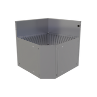 Glastender Underbar Inside Corner Wedge Drainboard, 75° Angle, 19-Inch Deep, No Legs