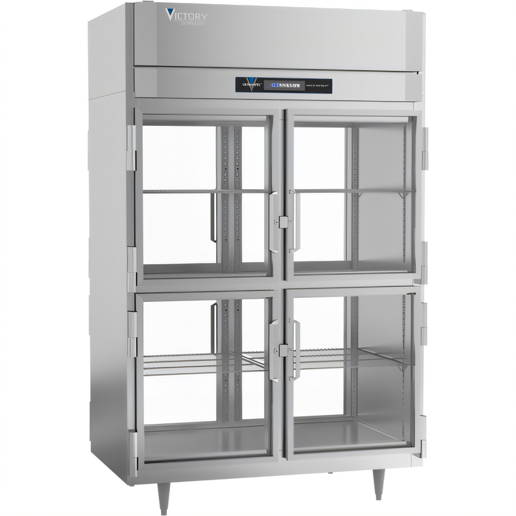 Product image #1 for Victory UltraSpec Two-Section Pass-Thru Glass Half-Door Freezer, 48.33 Cu. Ft., Self-Contained, Top-Mounted