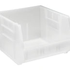 Thumbnail image #1 for Quantum QUS270CL Clear Polypropylene Stackable/Hanging Shelf Bin with Rear Hanger, 18 x 16-1/2 x 11 Inches Case of 3