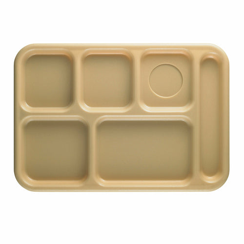 Product image #2 for Cambro Camwear 6-Compartment Rectangular School Tray, 10 x 14-1/2 Inch, Beige