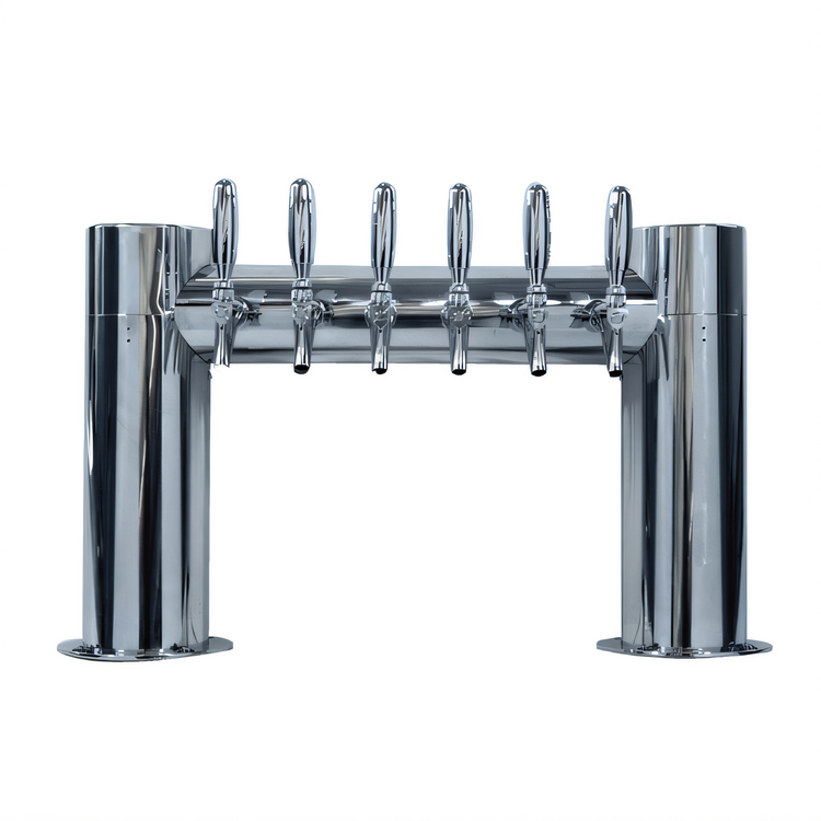 Product image #1 for Micro Matic Metropolis H 2-Column 6-Faucet Air-Cooled Stainless Steel Countertop Draft Tower