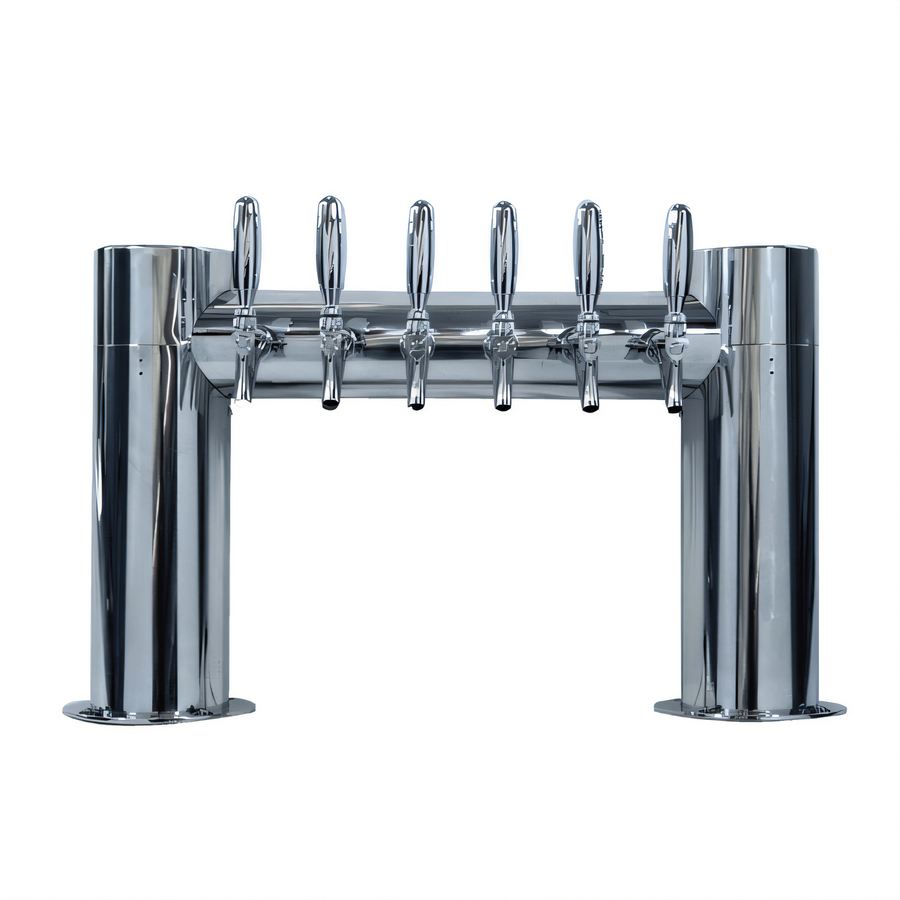 Product image #1 for Micro Matic Metropolis H 2-Column 6-Faucet Air-Cooled Stainless Steel Countertop Draft Tower
